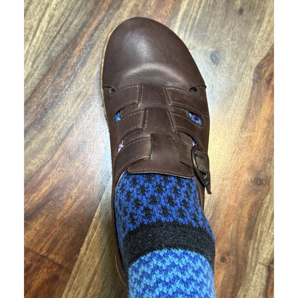 Haflinger Fisherman Womens Size 39-8 Brown Leather Clog Shoes - Picture 4 of 16